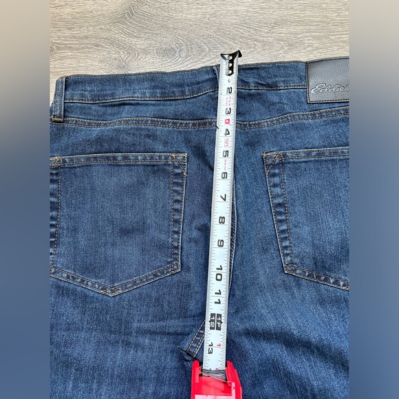 Eddie Bauer Flannel Lined Dark Wash Straight Denim Mens Blue Jeans 32x30 - Picture 14 of 14